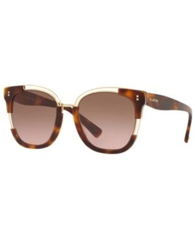 Shop Valentino Sunglasses, Va4042 54 In Havna/gold / Gradient Brown Violet