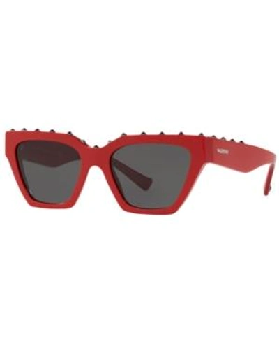 Shop Valentino Sunglasses, Va4046 53 In Red / Smoke