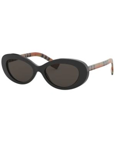 Shop Burberry Sunglasses, Be4278 54 In Black / Brown