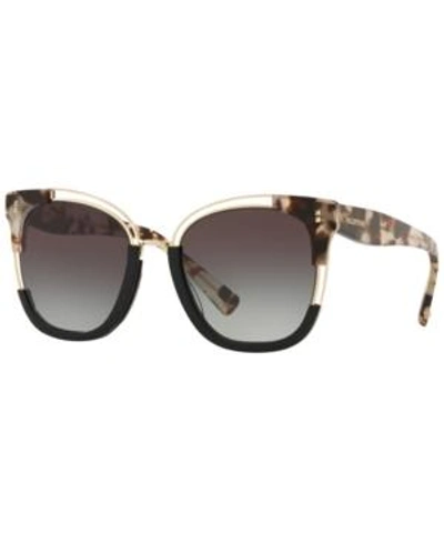 Shop Valentino Sunglasses, Va4042 54 In Havana Brown/black/light Gold / Gradient Black