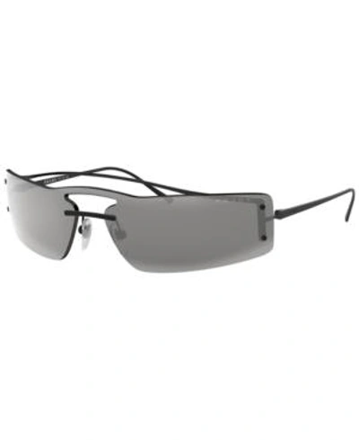 Shop Prada Sunglasses, Pr 61vs 38 In Black / Light Grey Mirror Silver