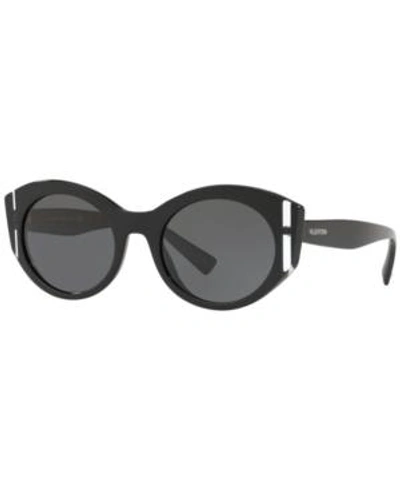 Shop Valentino Sunglasses, Va4039 53 In Black/crystal/black / Smoke