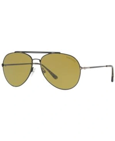 Shop Tom Ford Indiana Sunglasses, Ft0497 In Black/green