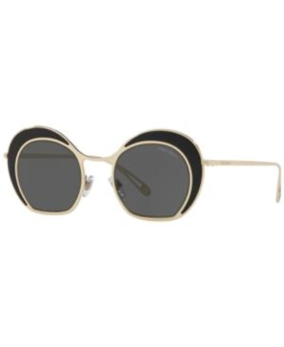 Shop Giorgio Armani Sunglasses, Ar6073 47 In Black/pale Gold/grey