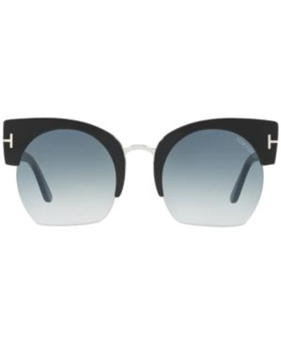 Shop Tom Ford Savannah Sunglasses, Ft0552 In Black/blue Gradient
