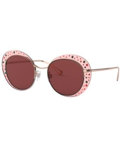 Shop Giorgio Armani Sunglasses, Ar6079 52 In Rose Gold / Dark Violet