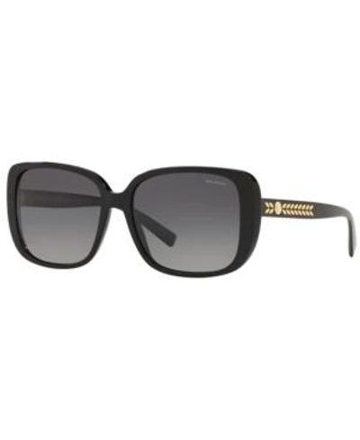 Shop Versace Polarized Sunglasses, Ve4357 56 In Black / Polar Grey Gradient