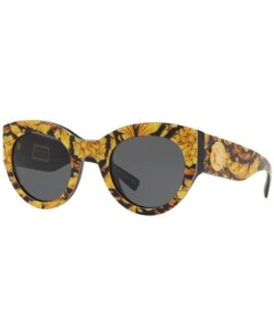 Shop Versace Sunglasses, Ve4353 51 In Baroque Yellow/black/grey