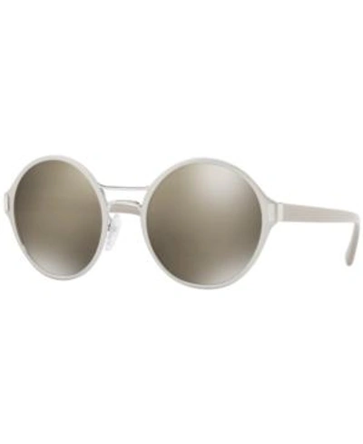 Shop Prada Sunglasses, Pr 57ts In Silver/brown Mirror