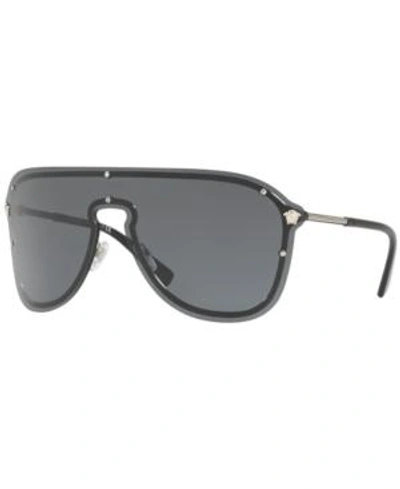 Shop Versace Sunglasses, Ve2180 44 In Silver/grey