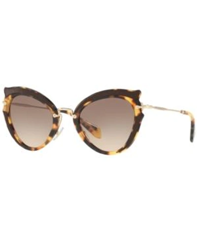 Shop Miu Miu Sunglasses, Mu 05ss In Tortoise/brown Gradient