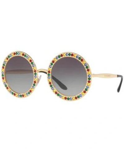 Shop Dolce & Gabbana Sunglasses, Dg2170b In Gold/grey Gradient