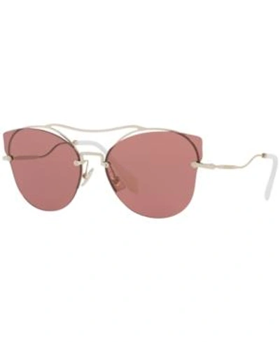 Shop Miu Miu Sunglasses, Mu 52ss In Gold/purple