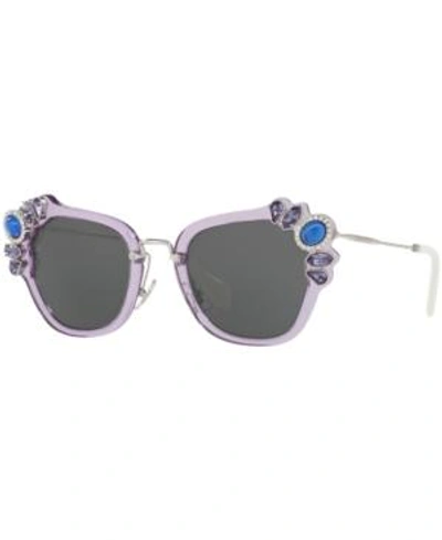 Shop Miu Miu Sunglasses, Mu 03ss In Purple/grey