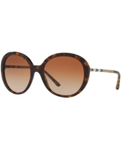 Shop Burberry Sunglasses, Be4239q In Tortoise/brown Gradient