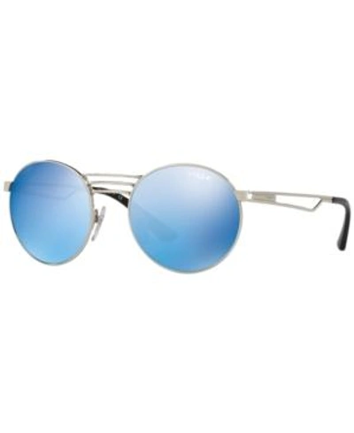 Shop Vogue Eyewear Sunglasses, Vo4044s In Silver/blue Mirror