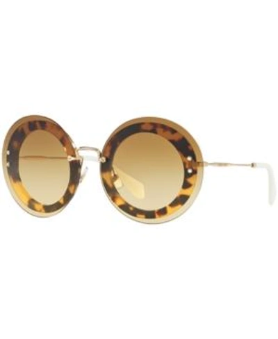 Shop Miu Miu Sunglasses, Mu 10rs In Tortoise/brown Gradient