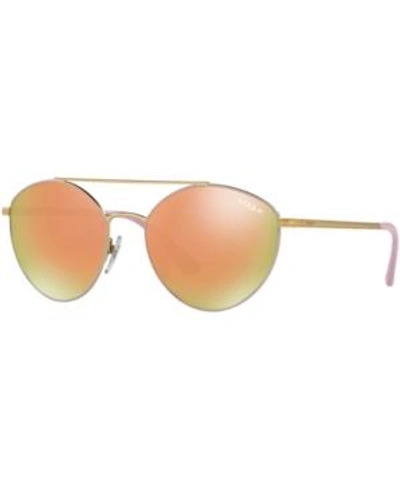 Shop Vogue Eyewear Sunglasses, Vo4023s In Gold Pink/rose Gold Mirror