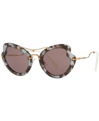 Shop Miu Miu Sunglasses, Mu 11rs In Tortoise Purple/purple Gradient