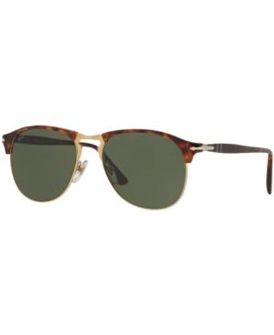 Shop Persol Sunglasses, Po8649s 53 In Tortoise/green