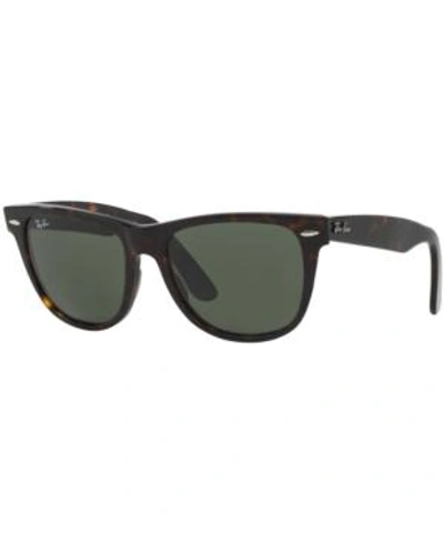 Shop Ray Ban Ray-ban Sunglasses, Rb2140 54 Original Wayfarer In Tortoise Brown/green
