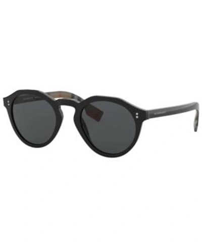 Shop Burberry Polarized Sunglasses, Be4280 50 In Black / Polar Grey