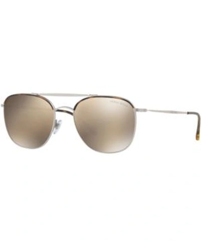 Shop Giorgio Armani Sunglasses, Ar6058j In Brown/brown Mirror