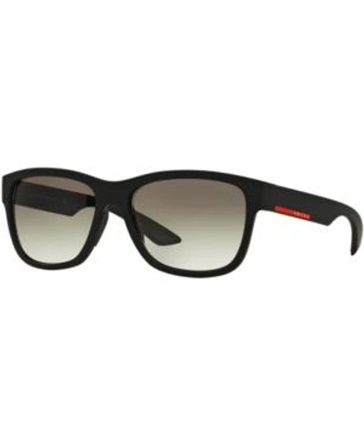 Shop Prada Sunglasses, Ps 03qs In Black Matte/grey Gradient