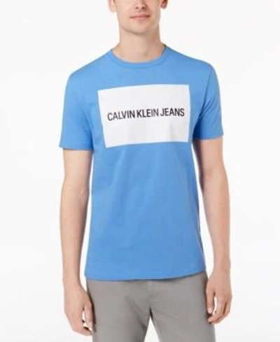 Shop Calvin Klein Jeans Est.1978 Men's Logo-print T-shirt In Regatta