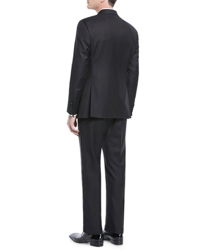 Shop Emporio Armani Super 130s Wool Two-piece Tuxedo In Black