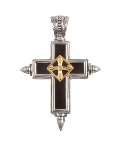 Shop Konstantino Men's Stavros Pointed Cross Pendant In Black