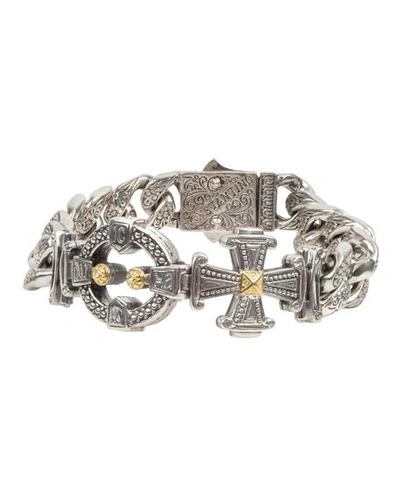 Shop Konstantino Men's Stavros Sterling Silver Link Bracelet With 18k Gold Details