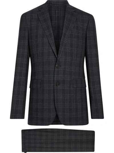 Shop Burberry Soho Fit Check Wool Suit - Black