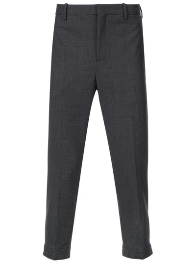 Shop Neil Barrett Cropped Slim-fit Trousers - Grey