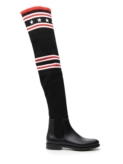 Shop Givenchy Sock Rain Boots In Black