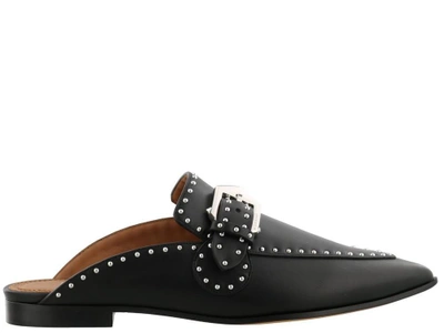 Shop Givenchy Studded Mules In Black