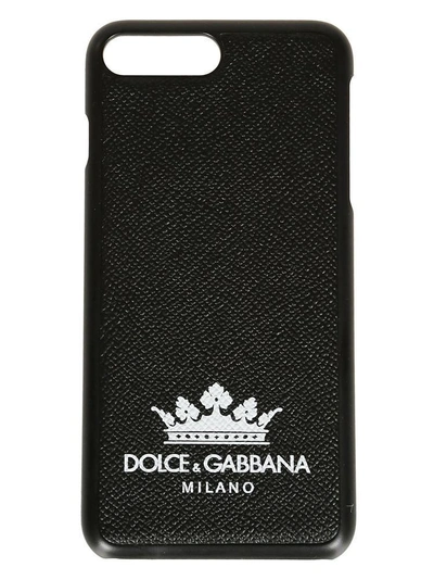 Shop Dolce & Gabbana Milano Crown Print Iphone 8+ Case In Black