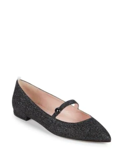 Shop Sjp By Sarah Jessica Parker Vow Metallic Sparkle Flats In Black