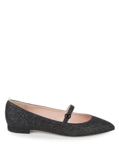 Shop Sjp By Sarah Jessica Parker Vow Metallic Sparkle Flats In Black