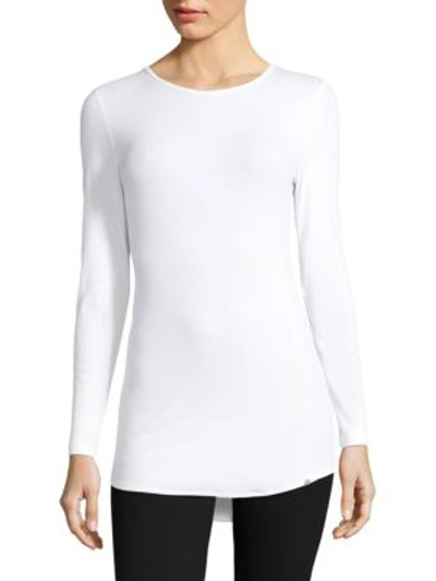 Shop Hanro Mia Long-sleeve Shirt In White