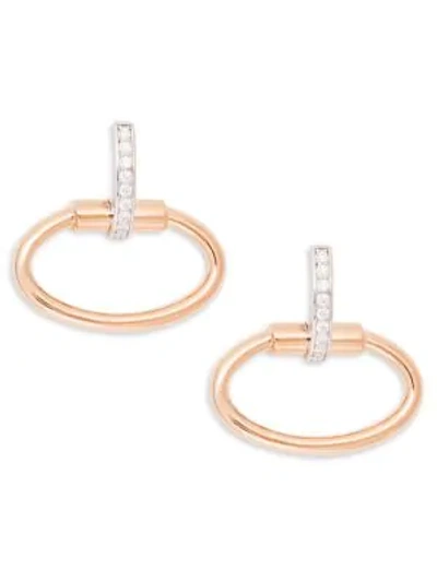 Shop Roberto Coin 18k Two-tone Gold Diamond Classica Paris Drop Earrings In Rose Gold