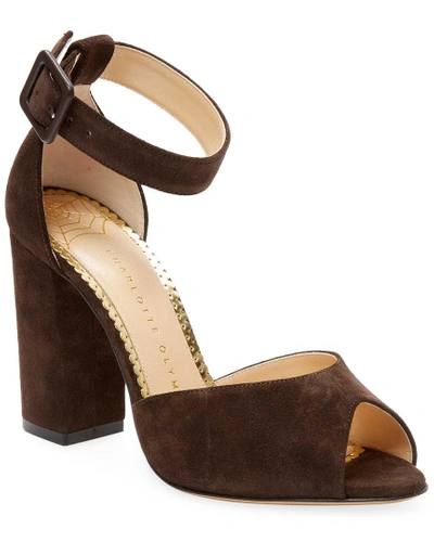 Shop Charlotte Olympia Eugenie Suede Sandal In Nocolor