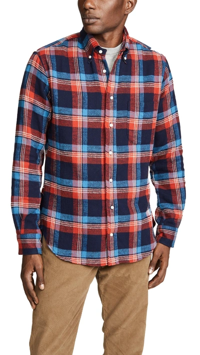 Gitman Vintage Triple Yarn Wyoming Flannel Shirt In Red | ModeSens