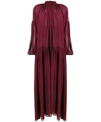 burgundy silk dress