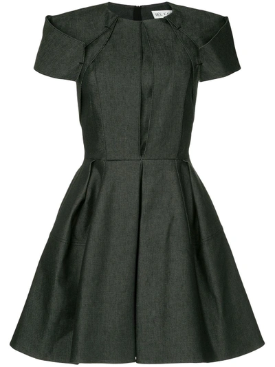 Shop Dice Kayek Structured Denim Mini Dress - Black