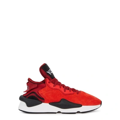 Shop Y-3 Kaiwa Red Suede Trainers