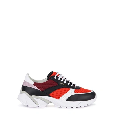 Shop Axel Arigato Tech Runner Mesh And Leather Trainers In White And Red