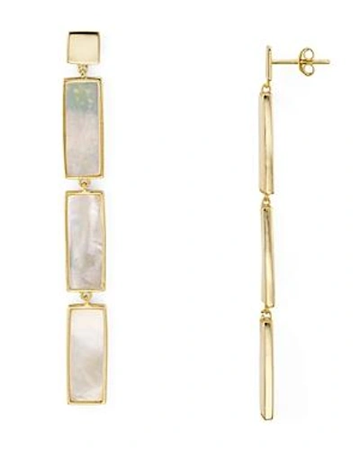 Shop Argento Vivo Geometric Mother-of-pearl Linear Drop Earrings In 18k Gold-plated Sterling Silver