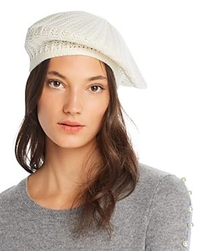 Shop C By Bloomingdale's Rib-knit Cashmere Beret - 100% Exclusive In Ivory