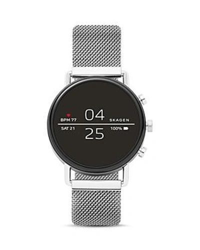 Shop Skagen Falster 2 Silver-tone Mesh Smartwatch, 40mm In Black/silver